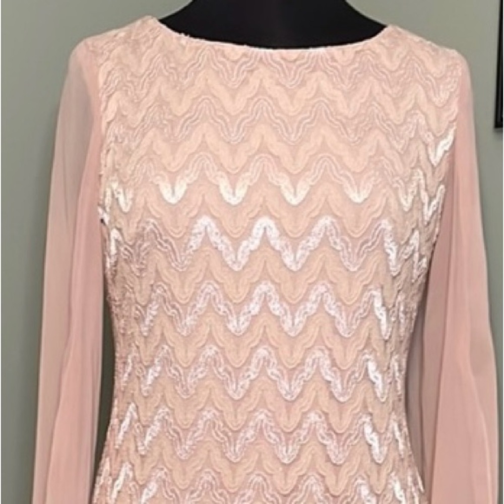 Elegant Pink and White Lace Dress